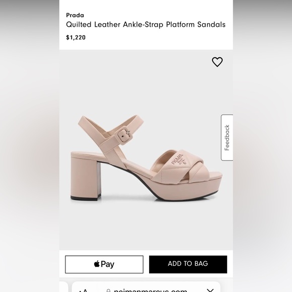 Prada Quilted Leather Ankle Strap Sandals - Picture 2 of 9